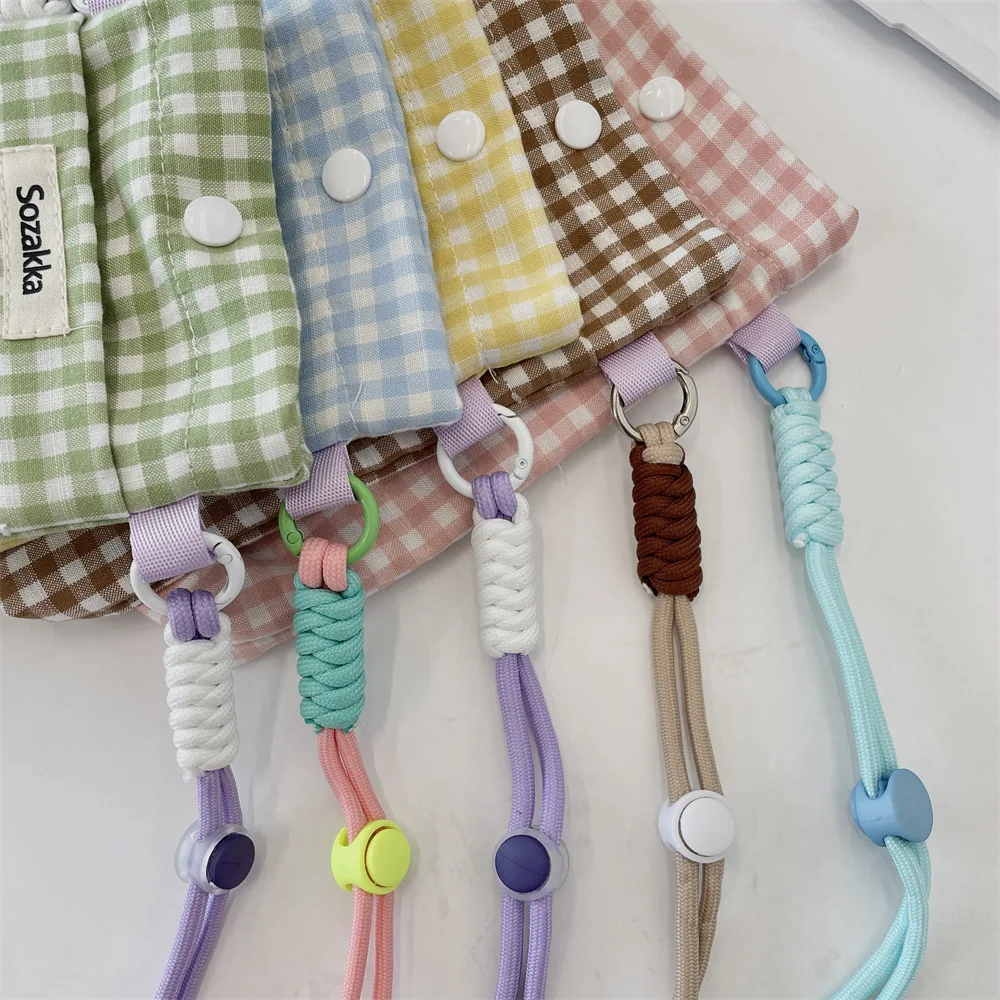 Bolsa para celular em forma de grade, bolsa de armazenamento diversa, bolsa para carregar chaves, mudanças e cartões, bolsa de pano pequena portátil