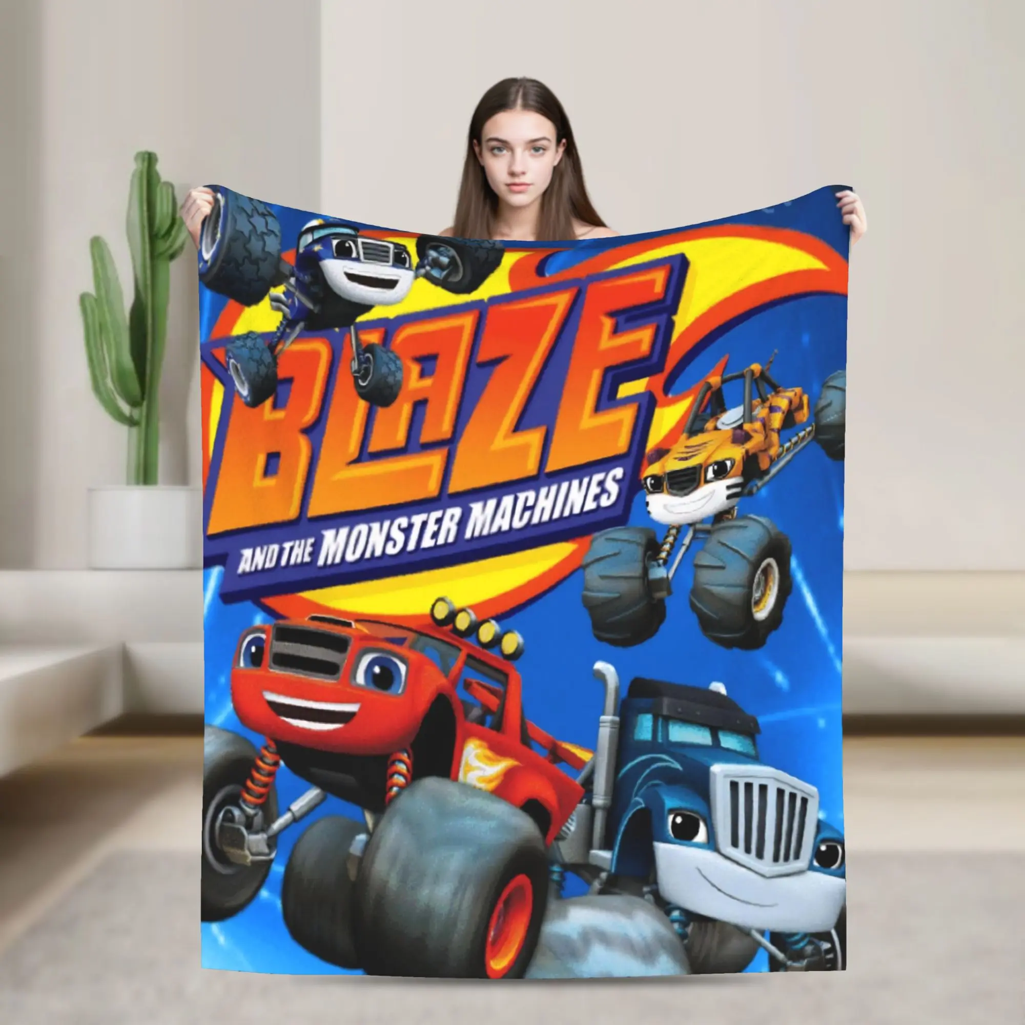 Blaze and the Monster Machines Blanket Warm Cozy Fluffy  Throw Blankets for Couch 50x60 Inch Multiple Sizes Rug Piece