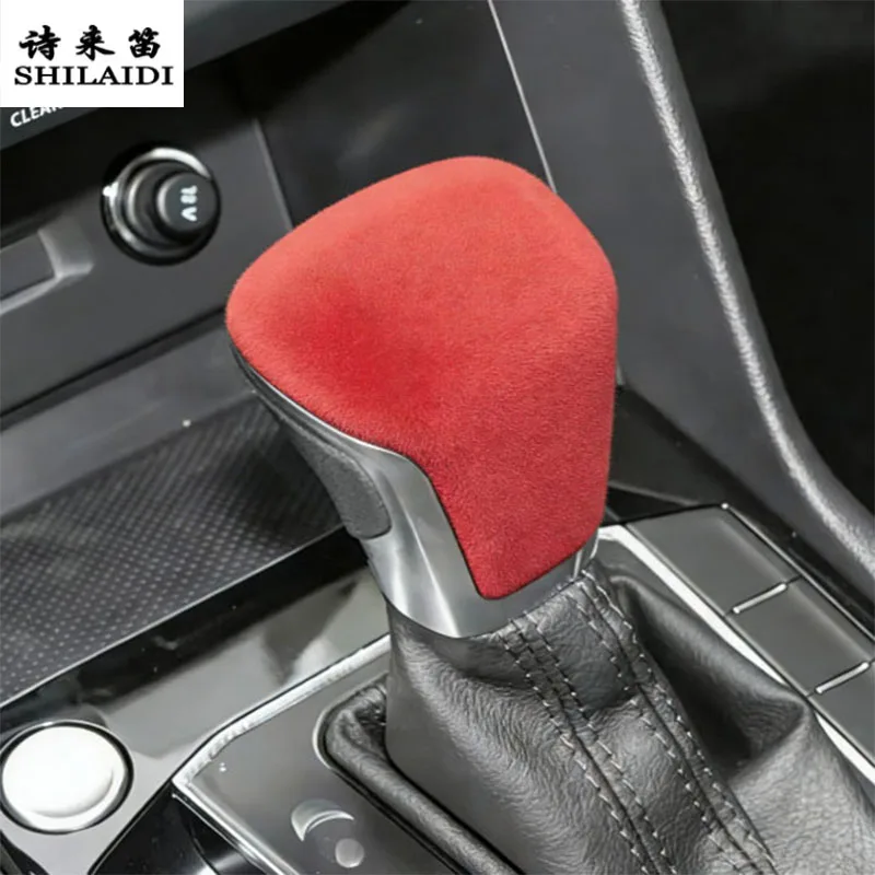 Suede leather Car Wrapping ABS For Volkswagen VW Tiguan L Longteng Longyao Edition T-ROC 2017-2026 Gear Shift Knob Head Cover