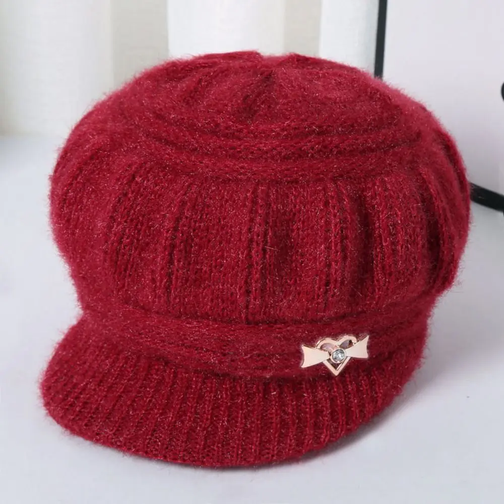 Winter Hat Beanies Ear Guard Pumpkin Beret Hat Peaked Cap Double Layers Protection Caps Women's Knitted Hat
