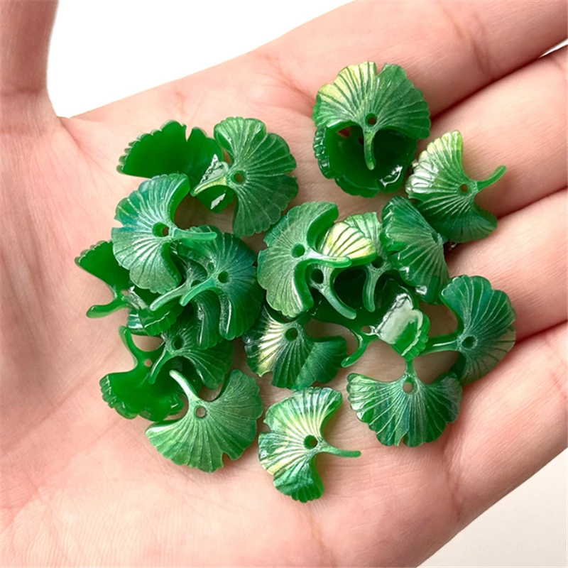 10Pcs/Lot New Acetic Acid  Fan Leaves Acrylic Beads Petal Charm Connectors Diy Earrings Hair Jewelry Making Accessories Ornament