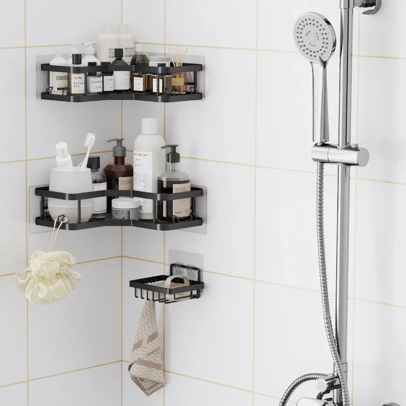 Bathroom Racks Washing Hands Punching-free Bathroom Wall Shower Room Tripod for Storing Shower Gel