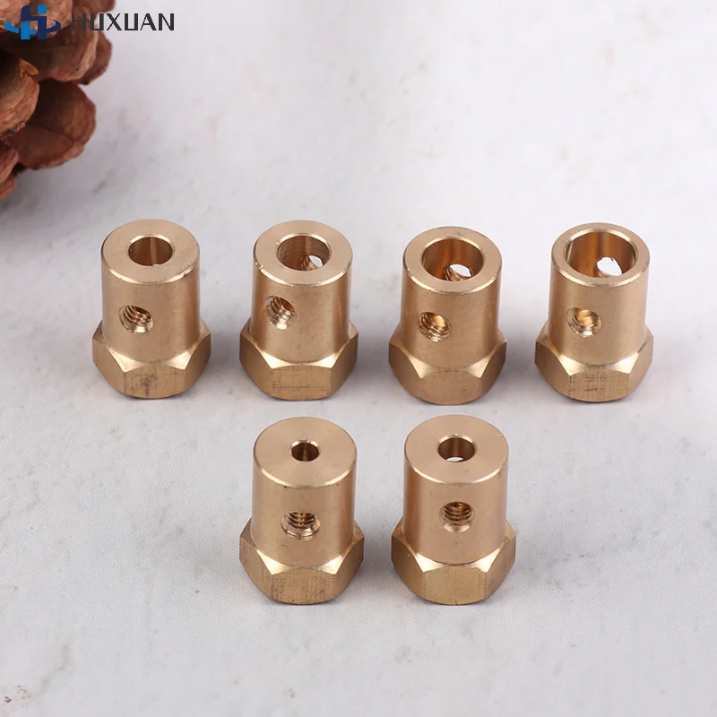 1Pcs 3/4/5/6/7/8MM Wheel Hex Coupling Coupler With Screws Brass Sleeve Adapter Tire Connector For RC Boat Car Spare Parts