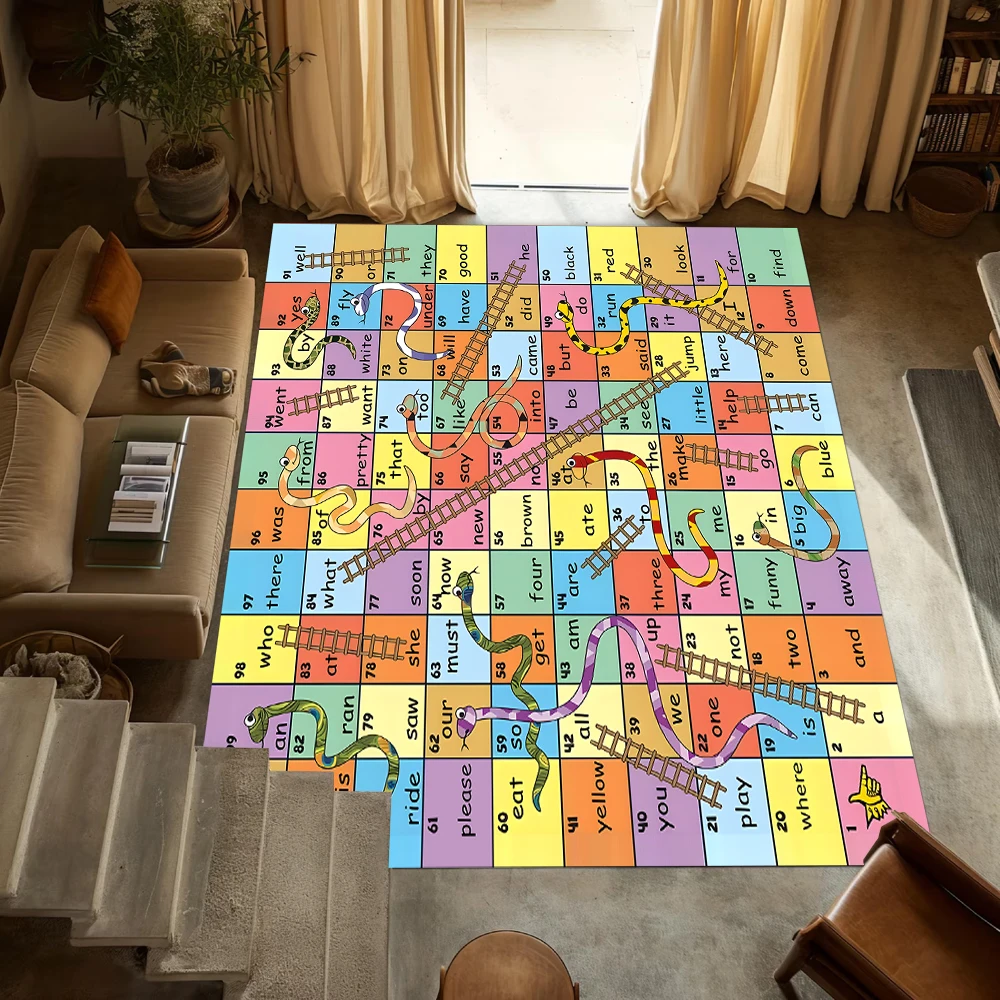 Playful Snakes and Ladders Carpet Bedroom Living Room Non-slip Mat Creative Door  Dressing Room Rugs Play