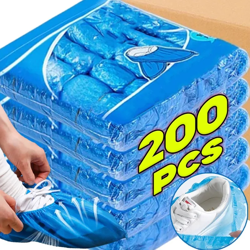 

Disposable Shoe Covers Household Non-woven Fabric Shoes Cover Plastic Mud-proof Anti-slip Booties Shoe Covers for Travel Hotel