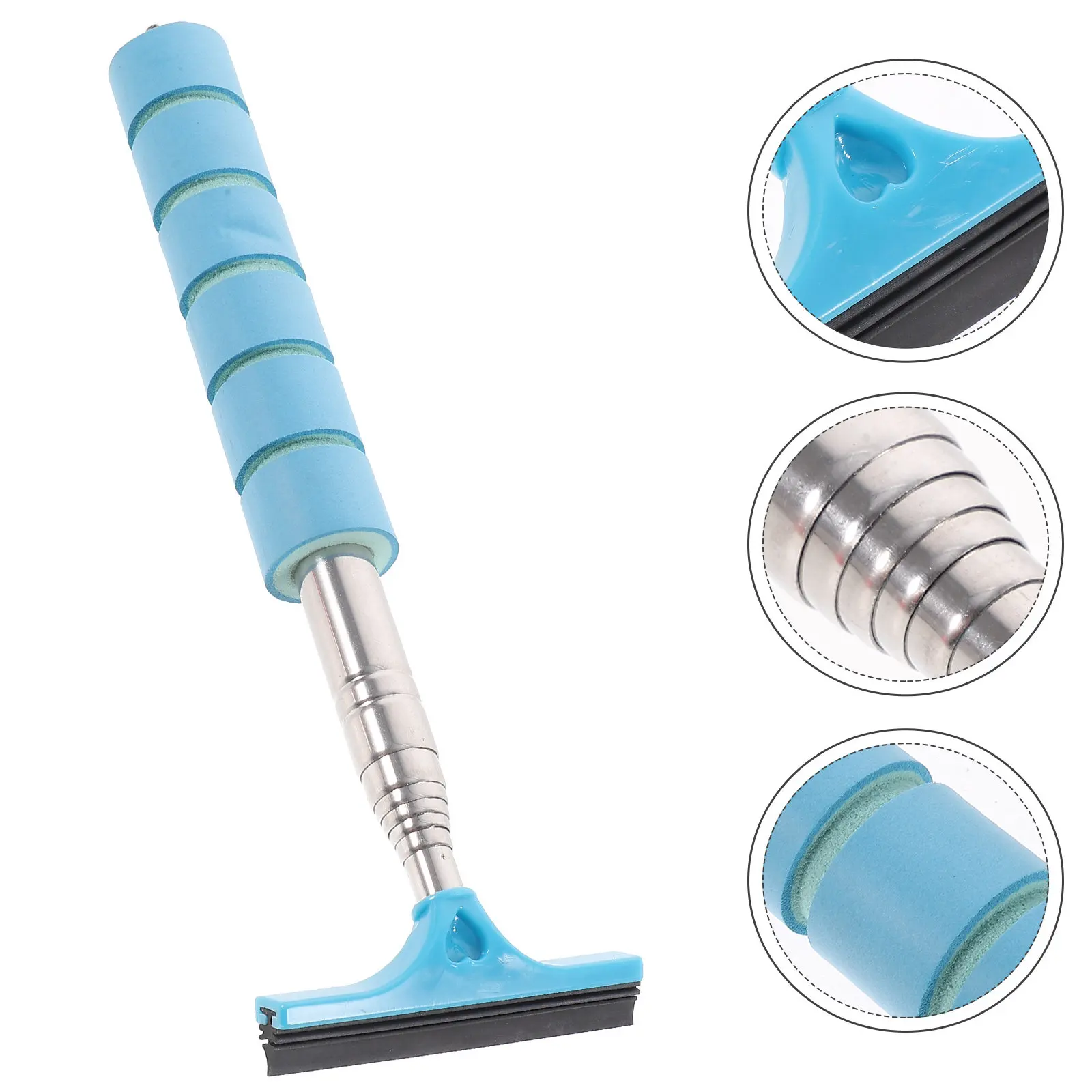 Retractable Car Rearview Mirror Squeegee Stainless Steel Rubber Sponge Side Mirror Wiper for Clear Vision Rainy Weather