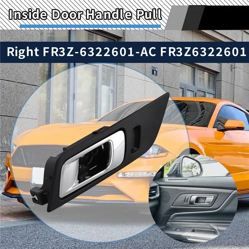 

Car Inside Door Handle Chrome Trim For Ford Mustang 2015-2018 Interior Inner Handle Pull-A08Q