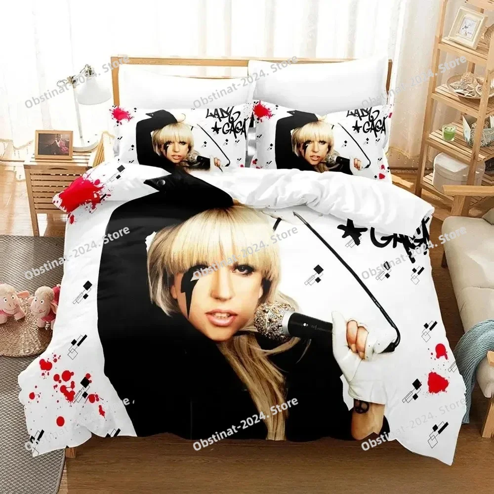 

3D Print Lady Gaga Bedding Set Printed Duvet Cover Pillowcase Single Double Style Queen King Size Sets Home Textileextile