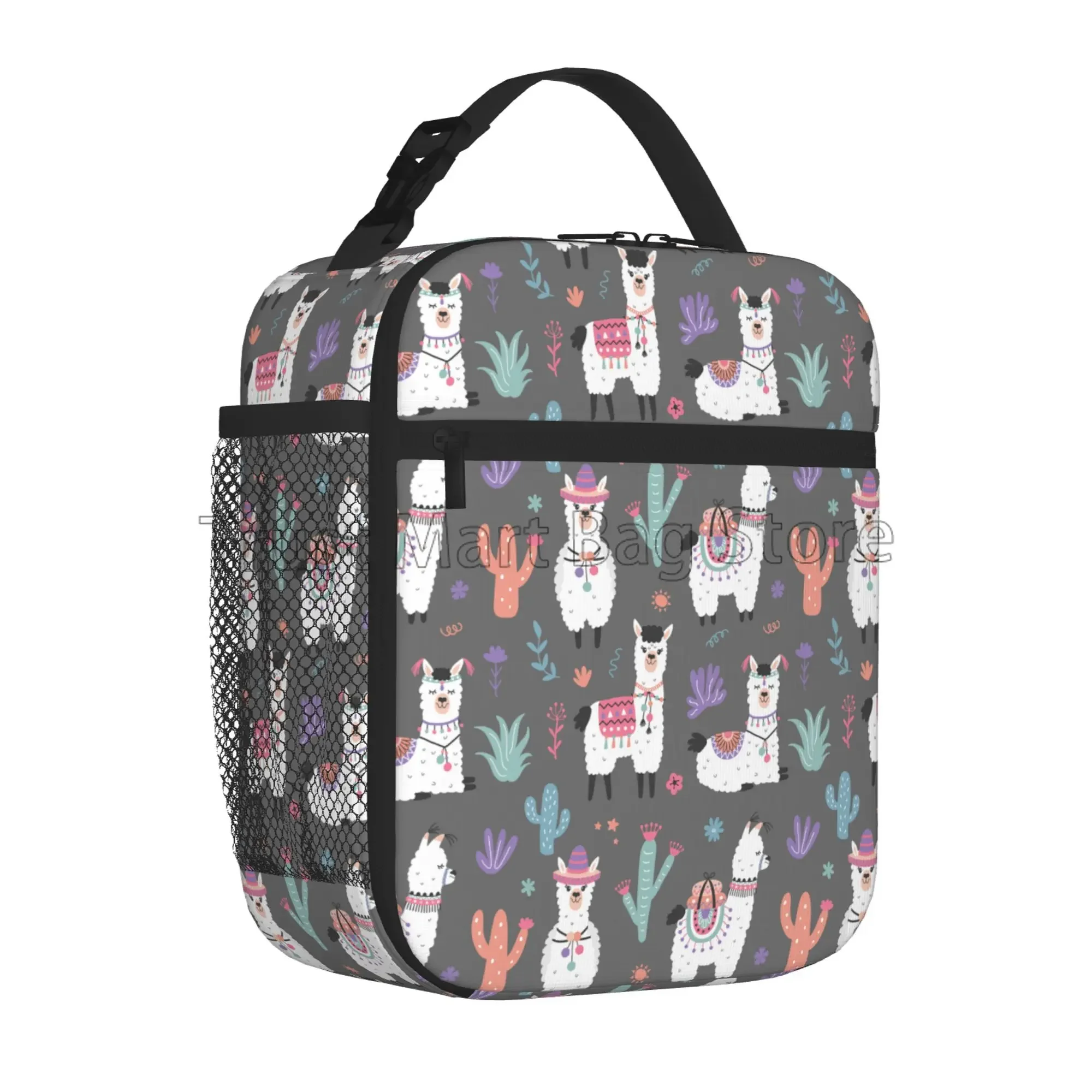 

Cute Alpaca Llama Portable Thermal Lunch Bag Insulated Lunch Box Reusable Cooler Totes for Women Boys Girls Work Picnic Camping