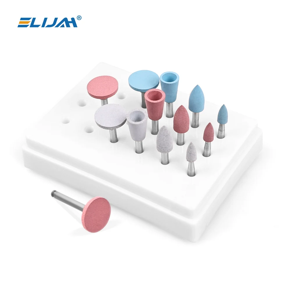 

12Pcs Dental Silicone Polishing Rubber Grinding Heads Teeth Polisher Kit 2.35mm RA Finisher for Low Speed Handpiece Dental Tools