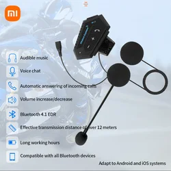 XIAOMI BT12 Helmet Bluetooth Headset Hifi Sound Motorcycle Sports Headphones Waterproof Outdoor Wireless Earphones With Mic