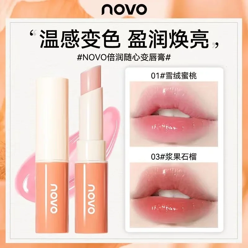 Hot NOVO Women\'s Lip Balm Longlasting Moisturizing Pigmented Lipstick Fades Lip Lines Polishing Lip Brightening 3-In-1 Wholesale