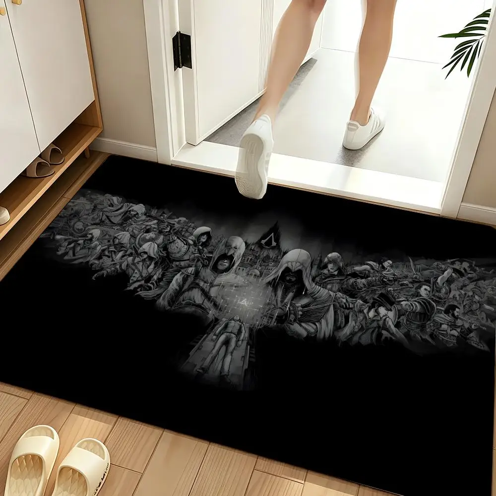 game A-Assassins Game C-Creed Floor Mat Soft Flannel Floor Mat  Suitable for Entryways, Living Rooms, Bedrooms, and Bathrooms