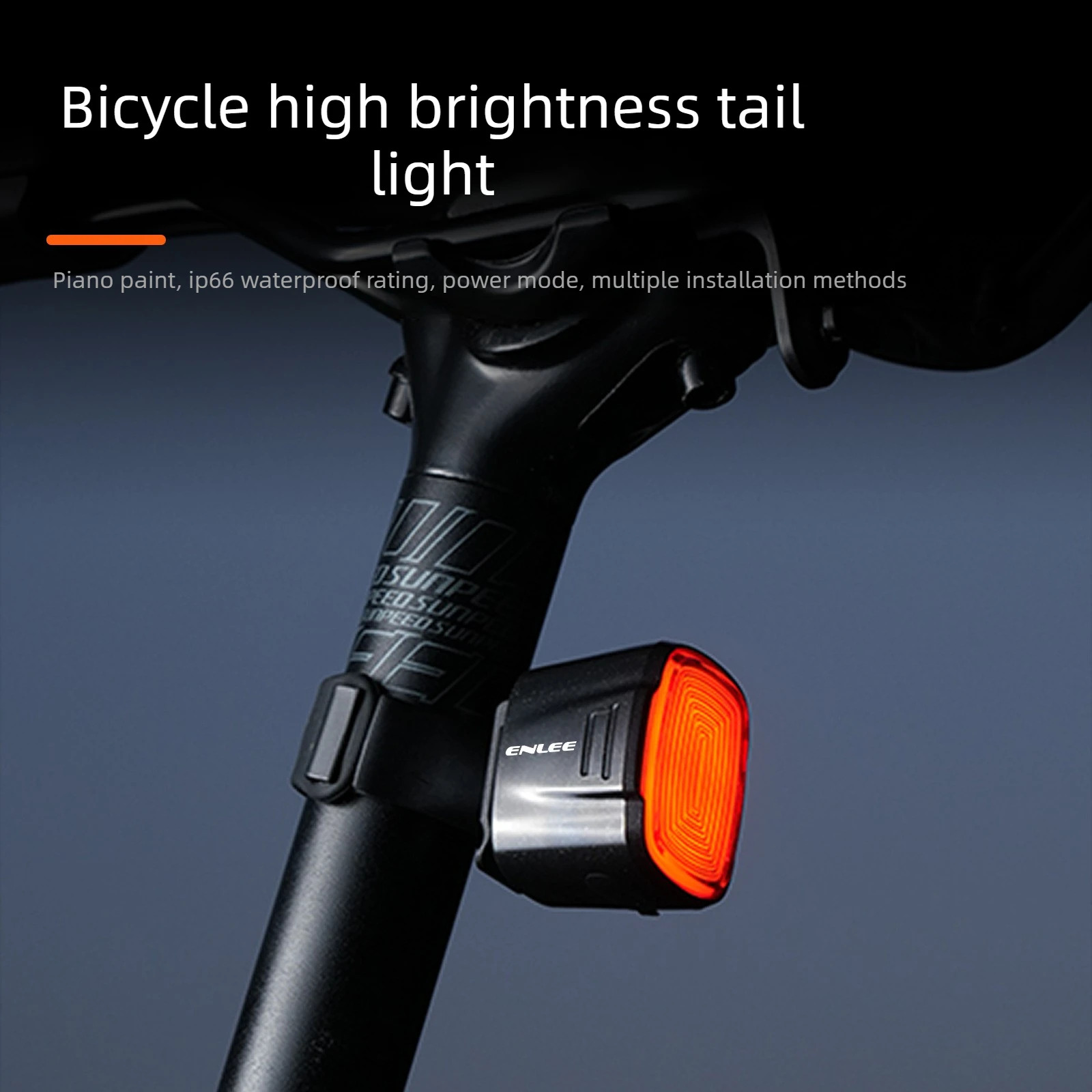 

ENLEE Bicycle Tail Light Road Mountain Bike Night Highlight Waterproof Type-C Charging Warning Safety Light