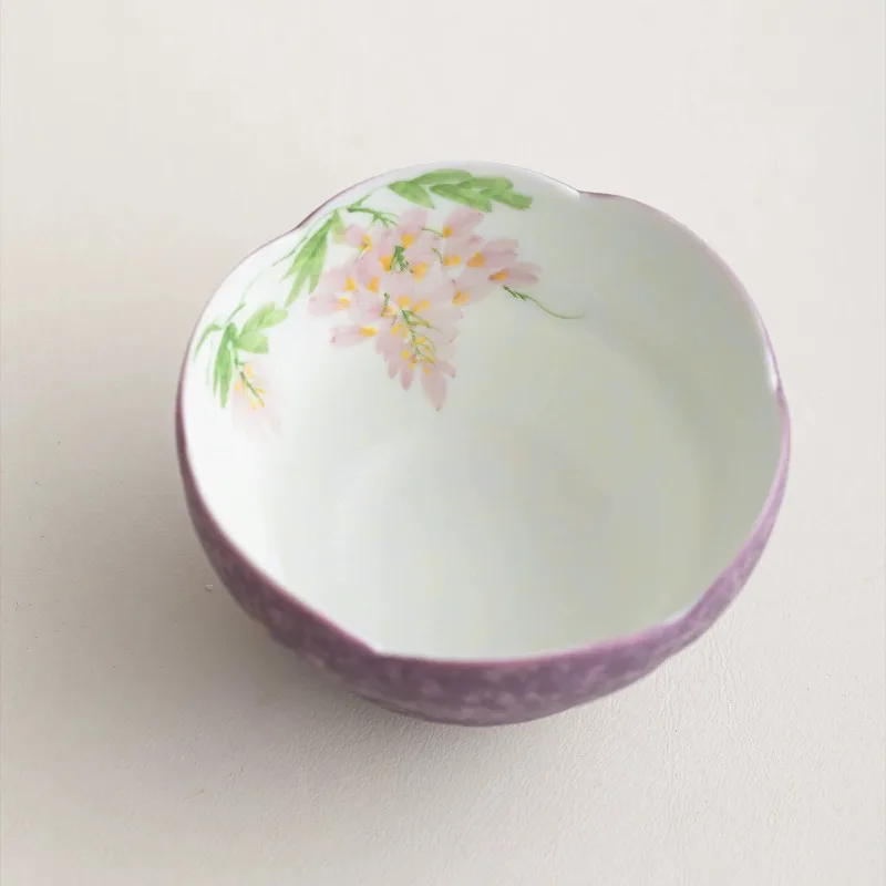 Heart hand-painted wisteria flower teapot teacup, a pot and a cup of kung fu tea set