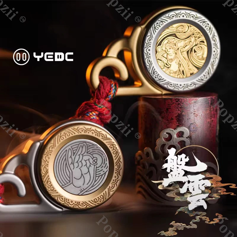 YEDC PanYun Haptic Coin Weaving Finished Products Anxiety Toys Mechanical Ratchet Coin Magnetic Snap coin Desk Toy Hand Spinner
