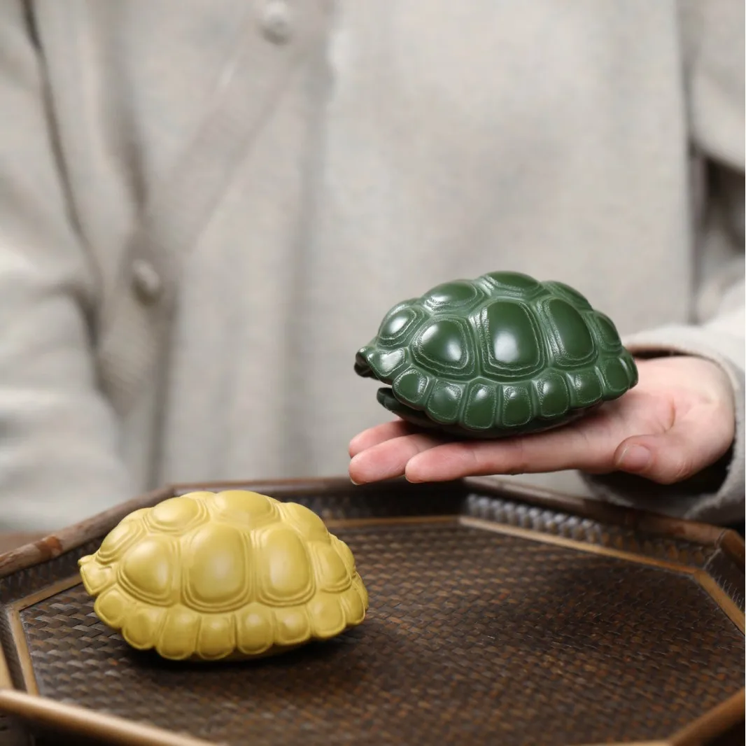 Yixing Purple Clay Tea Pet Ornament, Large Turtle Shell Cover With Handle, Original Ore Fine Product, Suitable For Nurturing