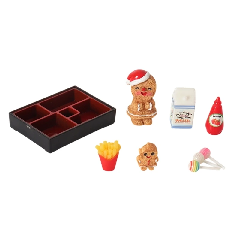 

1/12 Scale Christmas Doll House Miniature Model Figure with Gingerbreads Man 15UB