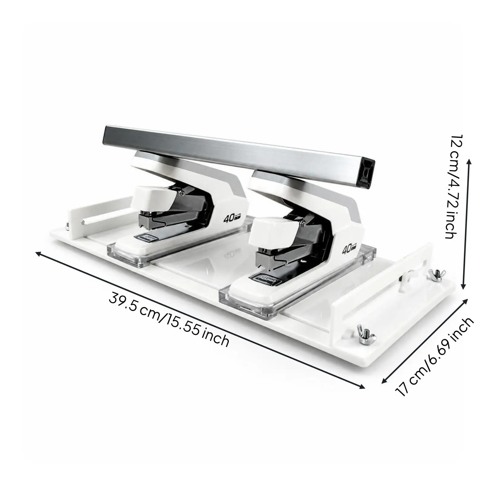 Desktop Adjustable Stapler for Office Paper 40 Sheets Capacity Long Reach Metal Stapler for Classroom Use