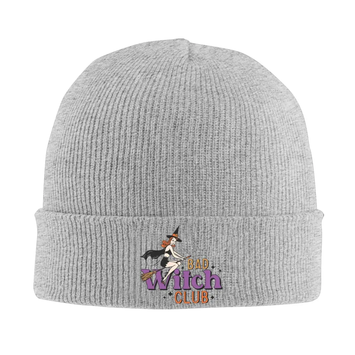 Bad Witch Club Group Beanie Hats Bad Witch Club Casual Caps Men Women Gym Knit Hat Winter Design Elastic Beanie Hat