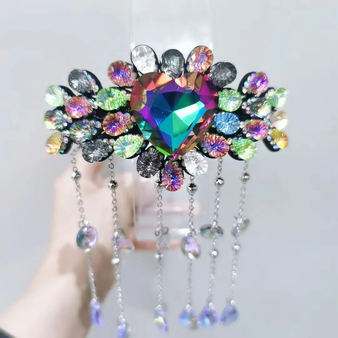 Han Xiao ancient style hairpin headdress angel wings fringe super fairy crystal accessories female step shake original creation