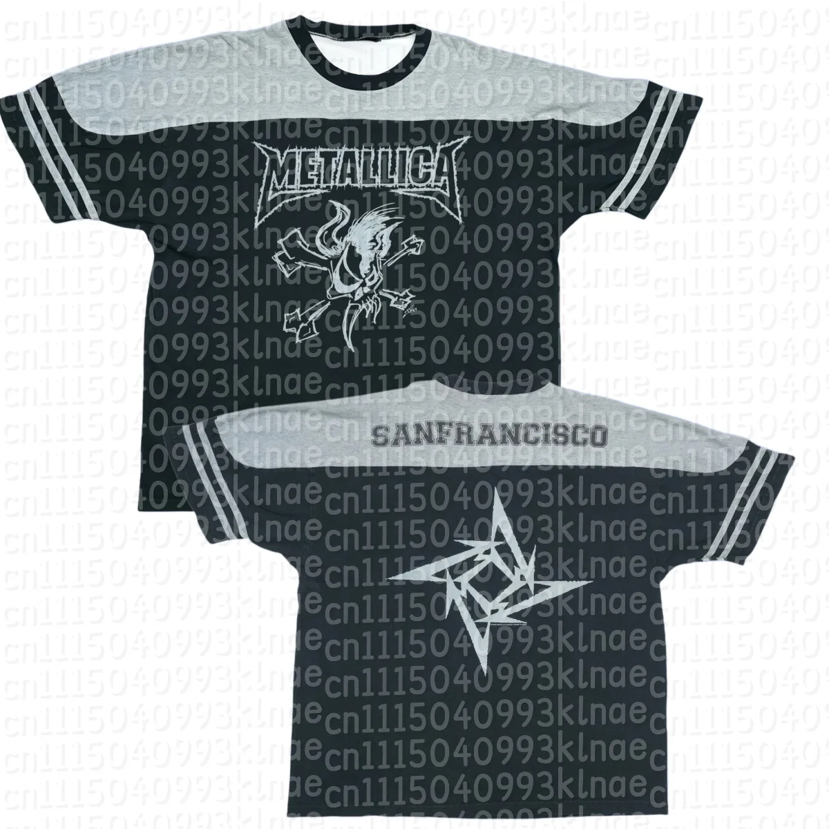 Vintage 2003 Metallica Scary Guy Football-Trikot San Francisco Heavy Metal Rock Band T-Shirt Herren Hip Hop Oversized Merch Tops – Detail 1