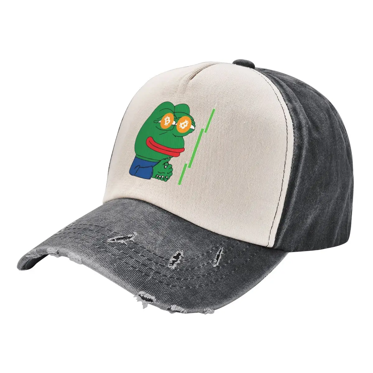 

Pepe Frog Animal Bitcoin Crypto Baseball Cap Truck Hats Solid Visor Caps