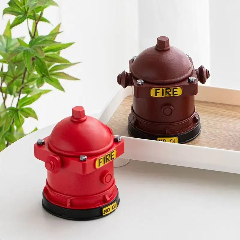 Creative Fire Hydrant Resin Ashtray With Lid Ins Retro European Fashion Boyfriend Father Gifts High-end Desktop Decoration