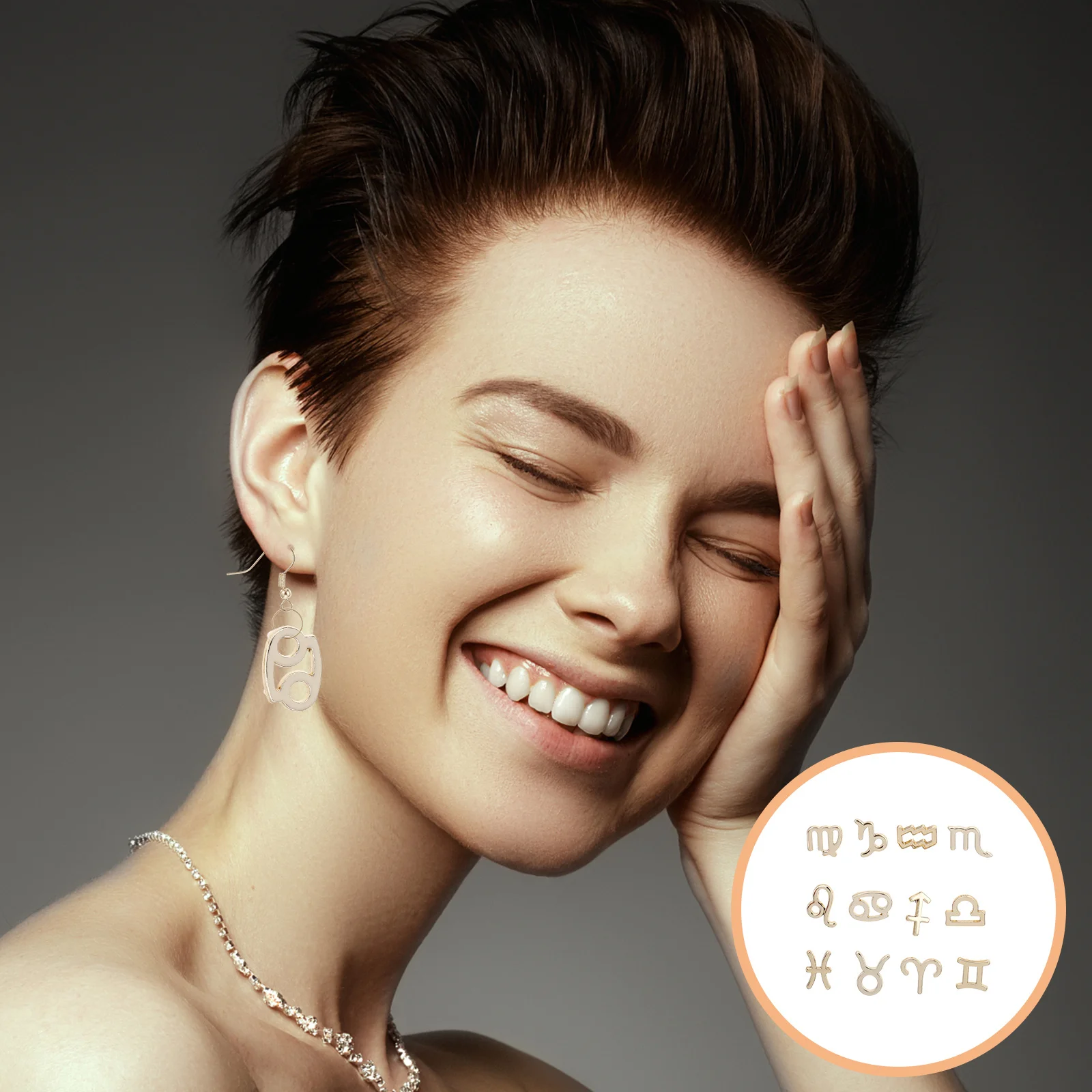 

24Pcs Creative Zodiac Pendant Set Delicate Alloy Charms DIY Jewelry Making Hanging Ornaments for Bracelets Keychains