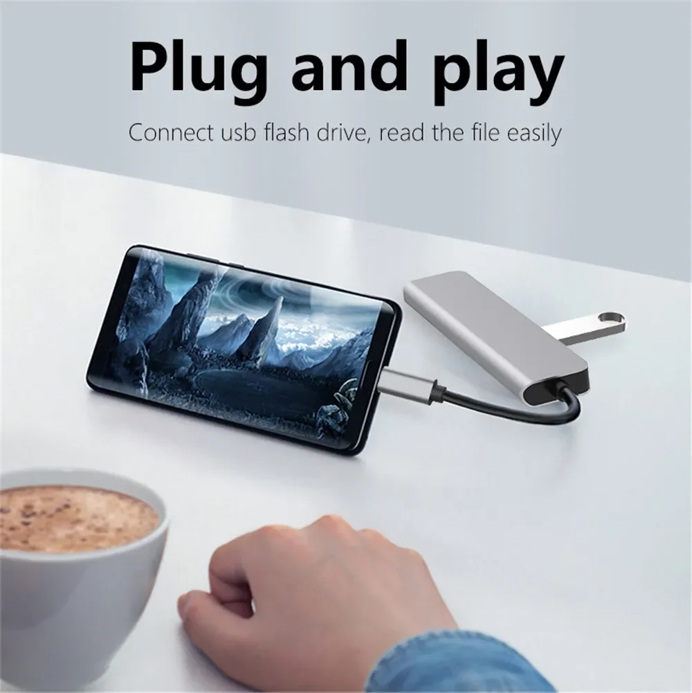 MZX 7 in 1 Laptop Docking Station 4K 30Hz HDMI-Compatible USB 3.0 Hub Concentrator Multi-hub Type C Adapter Splitter 3 0 Dock - view 5