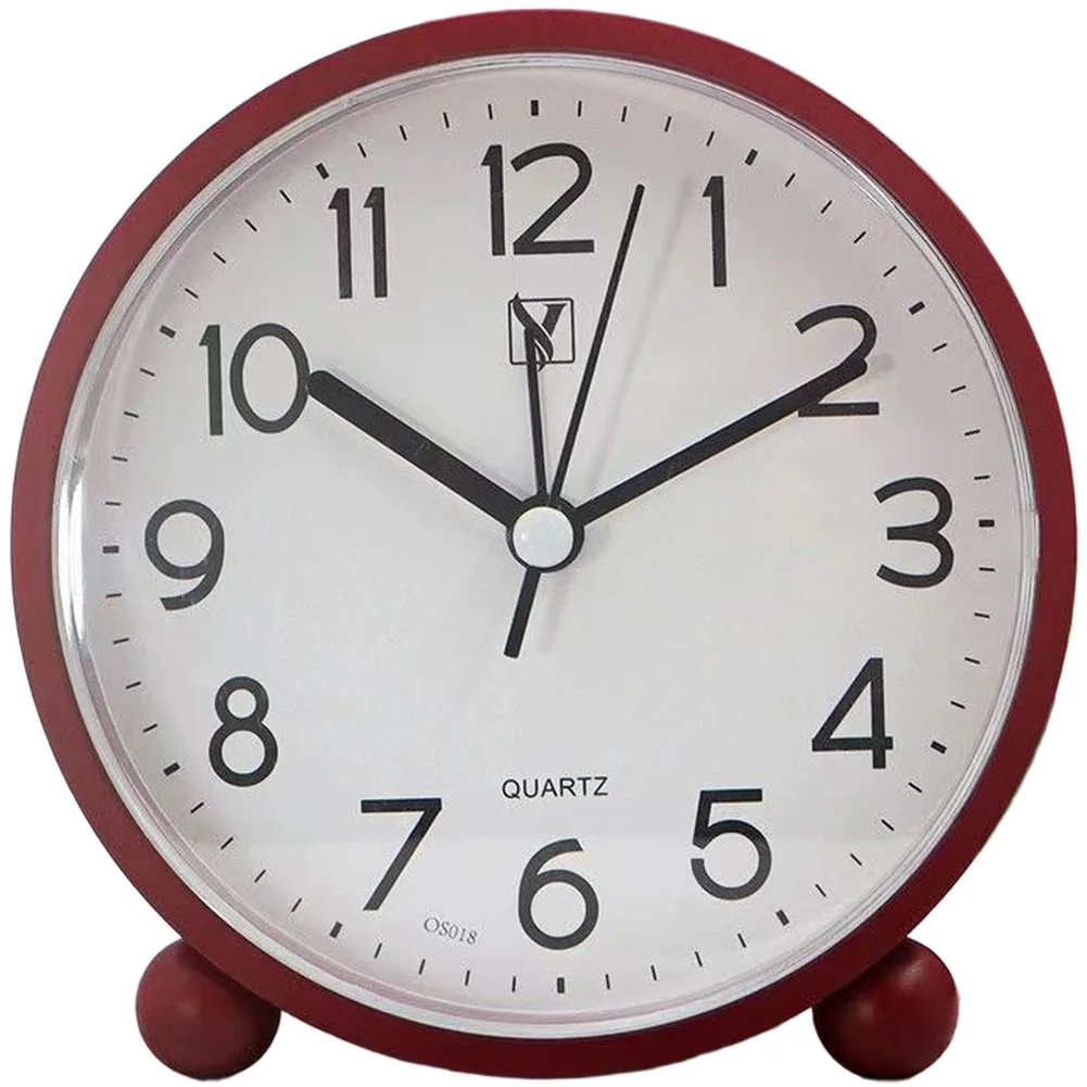 Silent Alarm Clock for Students Bedroom Office Desk Quartz Movement Accurate Timekeeping 11 x 10.8cm Compact Size Plastic Body