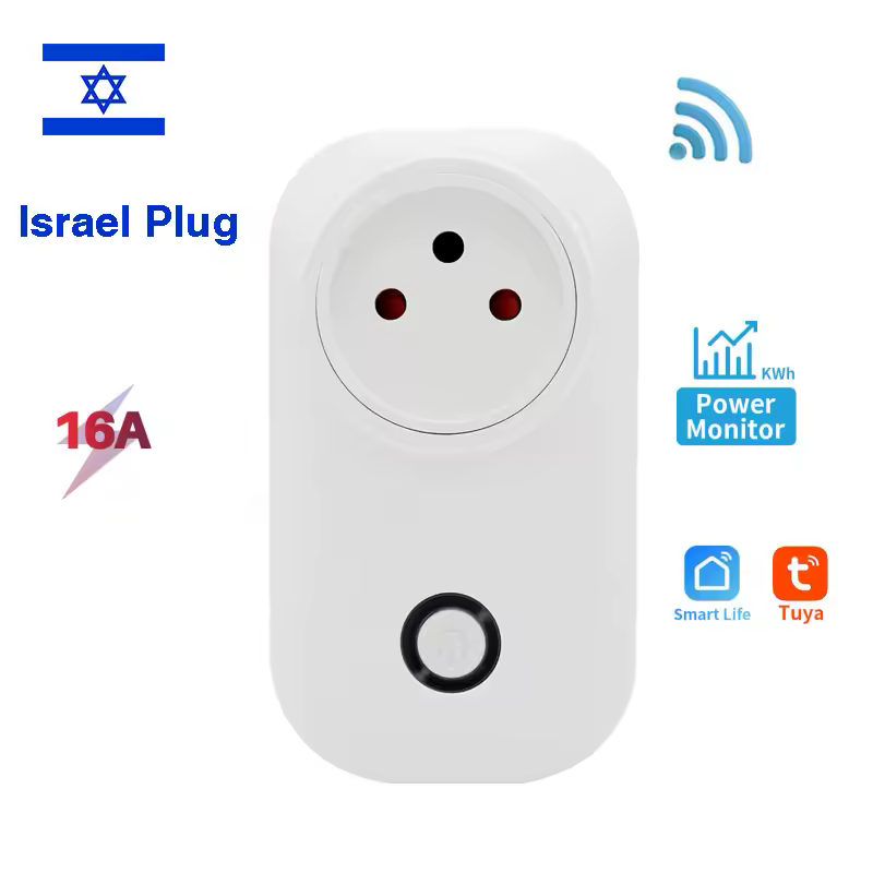 ישראל 16A חכם שקע WiFi אלחוטי מתג חכם תקע 220V לשקע חשמל עם כוח צג תואם Alexa גוגל עוזר