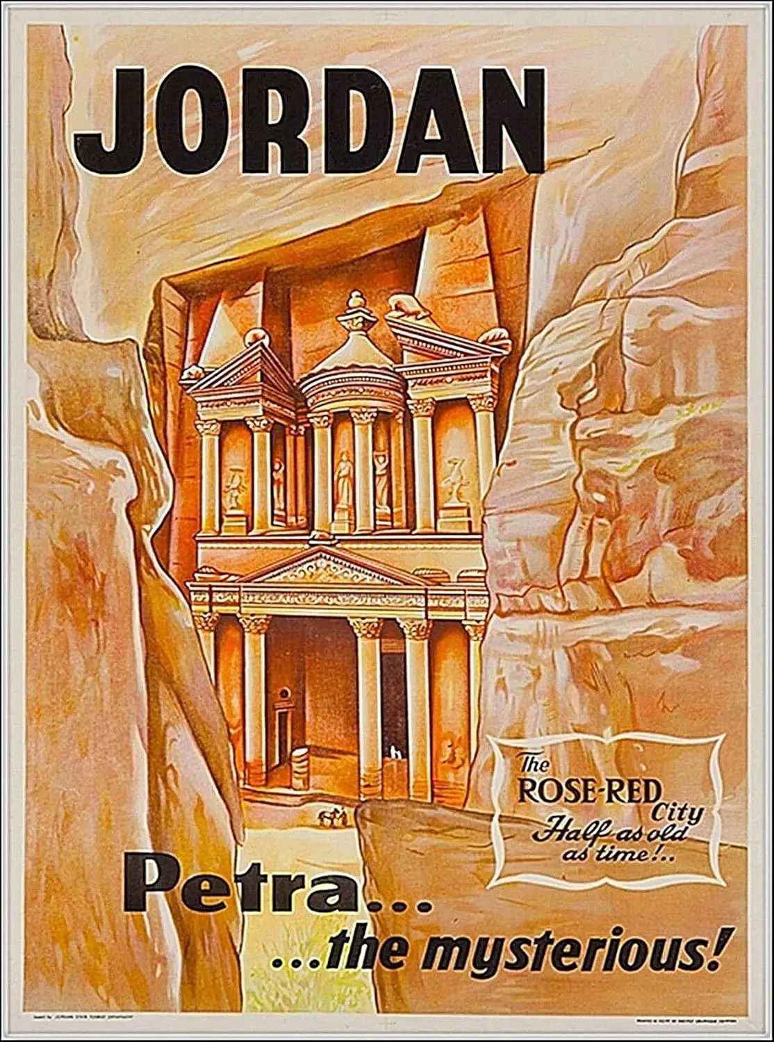 TYmall Wall Art Metal Hanging Sign Petra The Mysterious Jordan Middle East Travel Vintage Advertisement Art Vintage Wall De sign