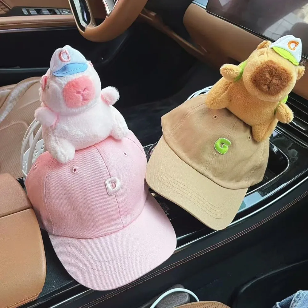

Fashion Breathable Capybara Baseball Cap Adjustable Embroidered Letters Children Peaked Cap Cotton Soft Kids Sunscreen Hat Beach
