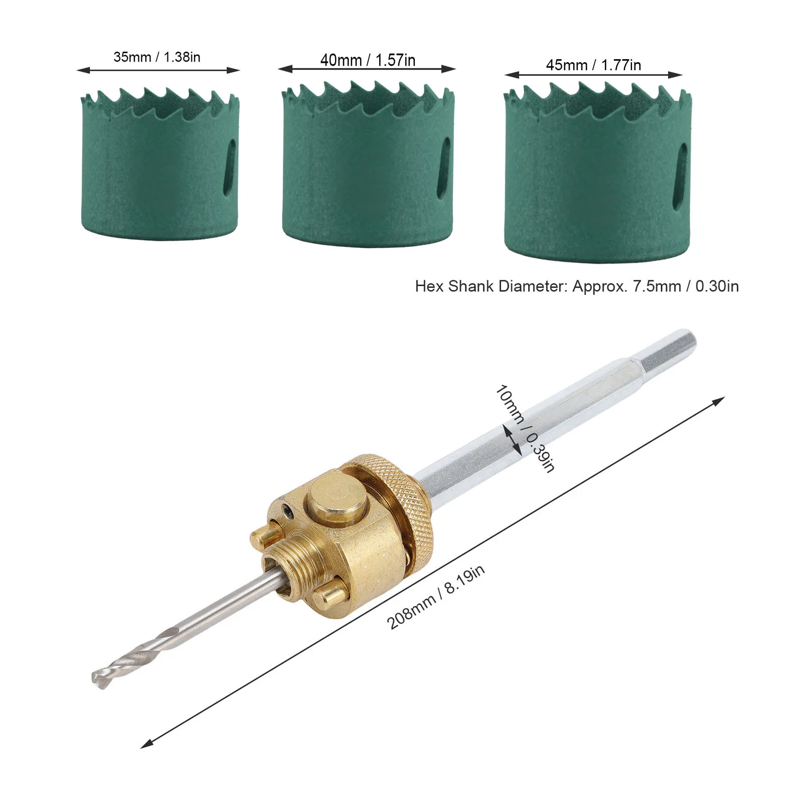Quick Change Hole Saw Kit for Recessed Lights Hex Shank Drill Bit & Extension Pole - Drywall Wood Ceiling Cutter Drill Kits