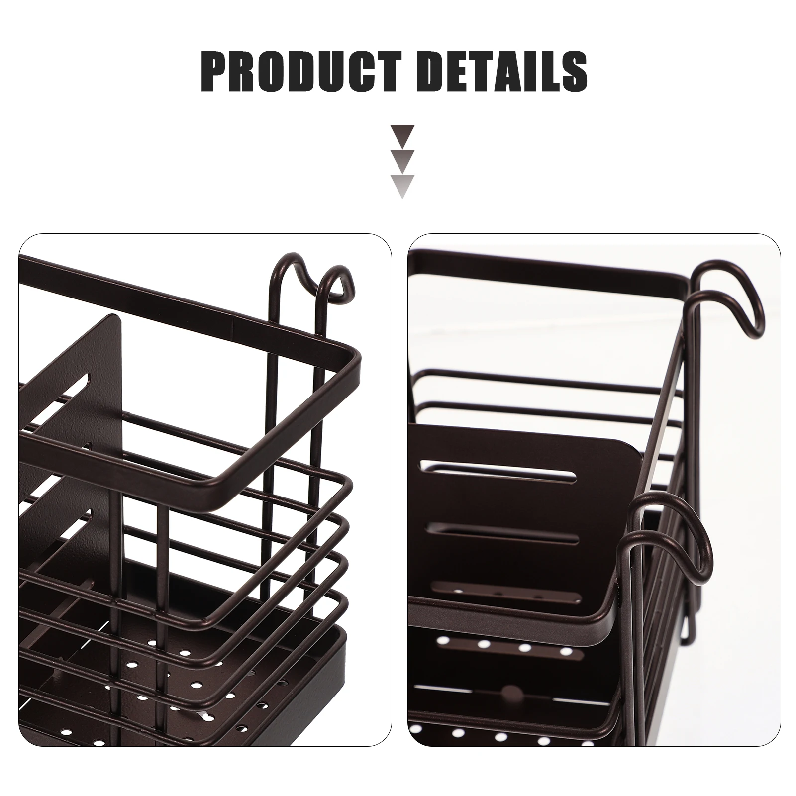 

Stainless Steel Kitchen Utensil Holder Cutlery Rack Chopstick Dispenser Drain Holes Drying Container Household Accessories Iron