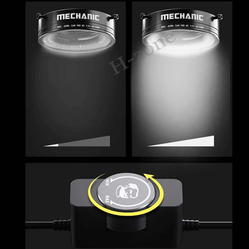 メカニック LS720+ 顕微鏡偏光リングライト 48mm、反射除去機能付きステレオ顕微鏡用アンチグレア照明装置