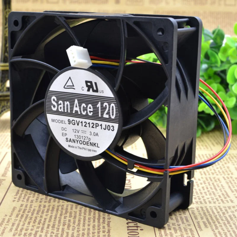 l 1PCS SANYO 9GV1212P1J03 | 12V 3.0A | 12CM | High Power Industrial Chassis Fan