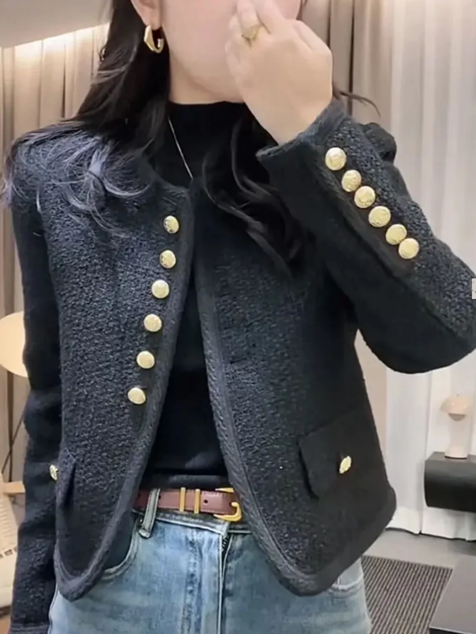 

Осень-зима Bla Gold Thi Tweed или Jaet, женское пальто Small Fraance Sle Top Quali, верхняя одежда, женская блузка