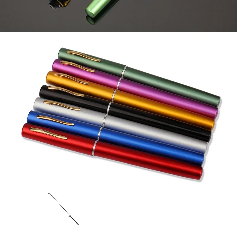 [Zubehör für Angelruten rollen] Tragbare Taschen-Teleskop-Angelrute rolle Full Kit Stift form Stange 96cm für Angel anfänger – Detail 2