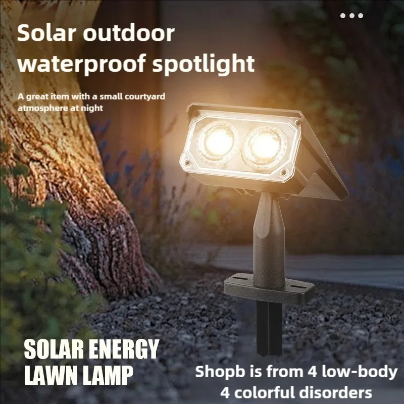 

RGB Solar Outdoor Spotlight IP44 Waterproof Adjustable Wall Lamp 2/7LED Lawn Lamp Warm/Cold Light for Courtyard Garden Landscape