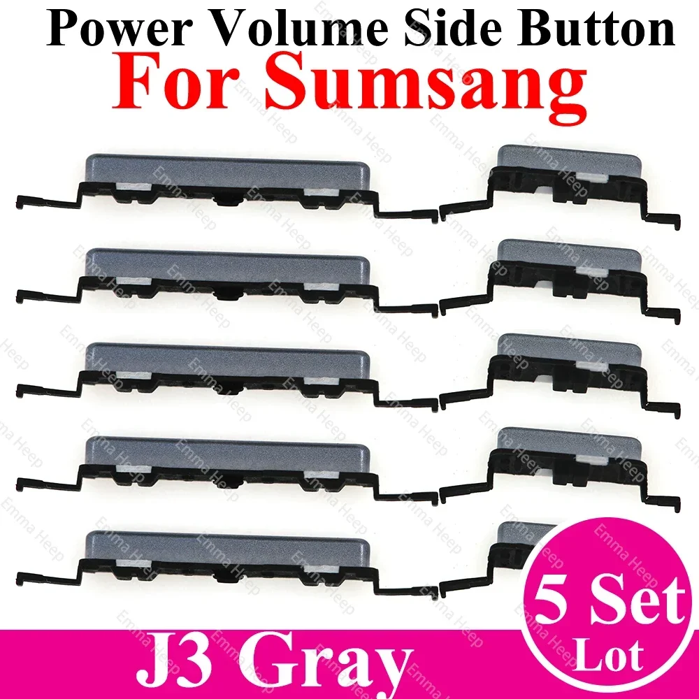 5pcs Volume Power Button Side Key For Samsung J2 Prime J3 J4 Plus J5 J7Power Volume On Off Up Down Housing Side Keys Repair Part