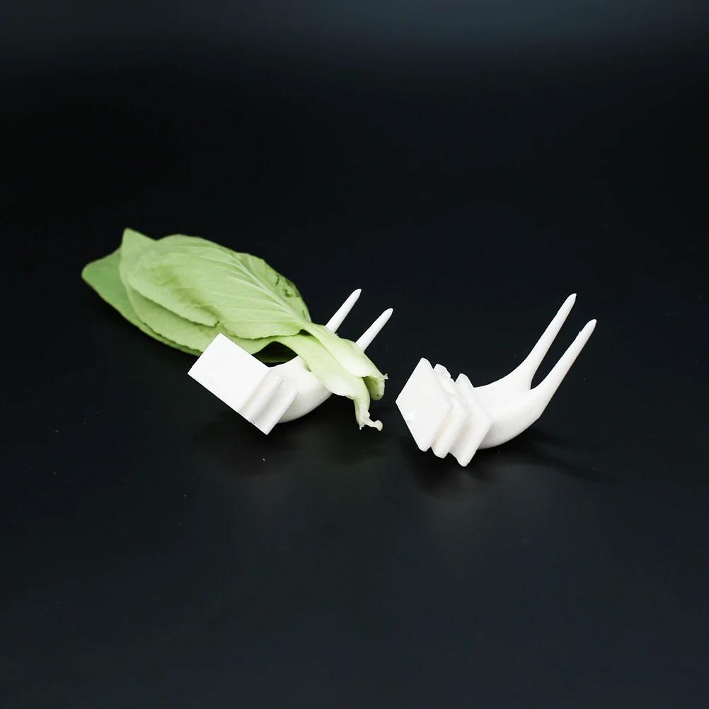 

50pcs Bird Cage Fruit Fork White Small Size Vegetable Fork Parrot Skewer Cage Feeder Pet Food Holder Long Use Easy Fix