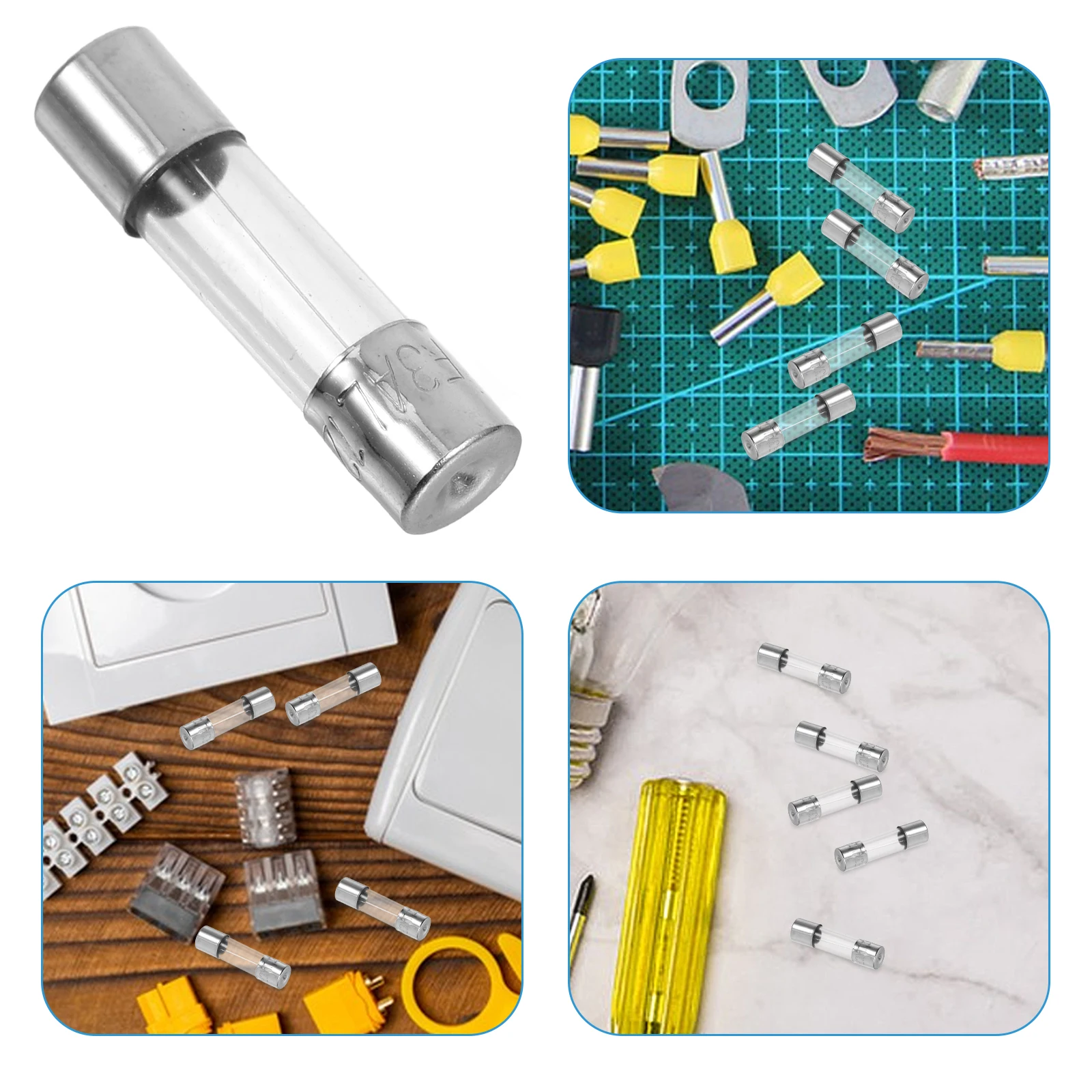 

20pcs Fast Blow Glass 5X20Mm 125V Electric Circuit Safety Protector Replacement Kit For Microwave Home Appliances Slow Blow Fuse
