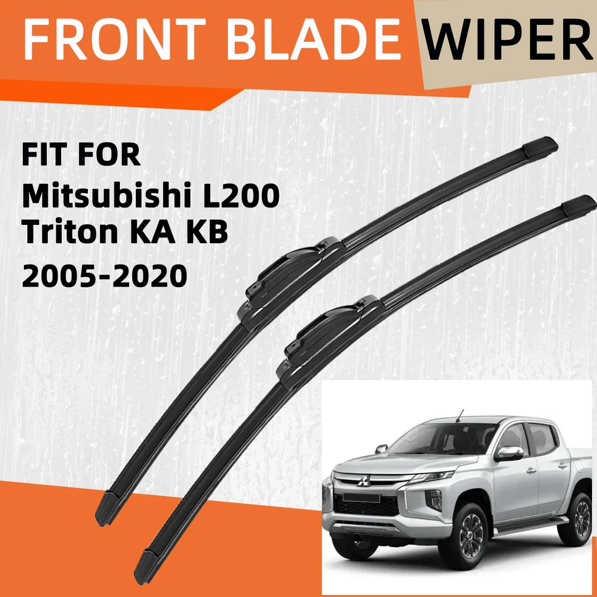 

Double Rubber Car Wipers for Mitsubishi L200 Triton KA KB Front Blade Brushes Cutter Accessorie Wiper Windscreen Wear Wiper