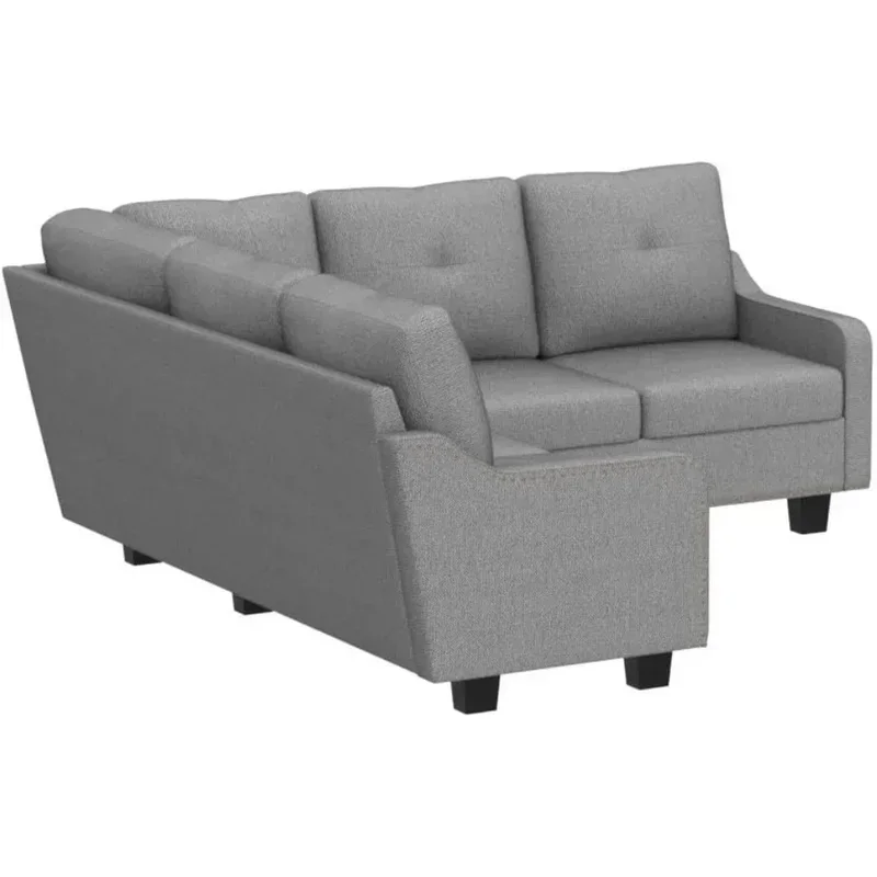 Convertible L Shaped Sectional Sofa, Easy to Transport and Install for Small Apartments