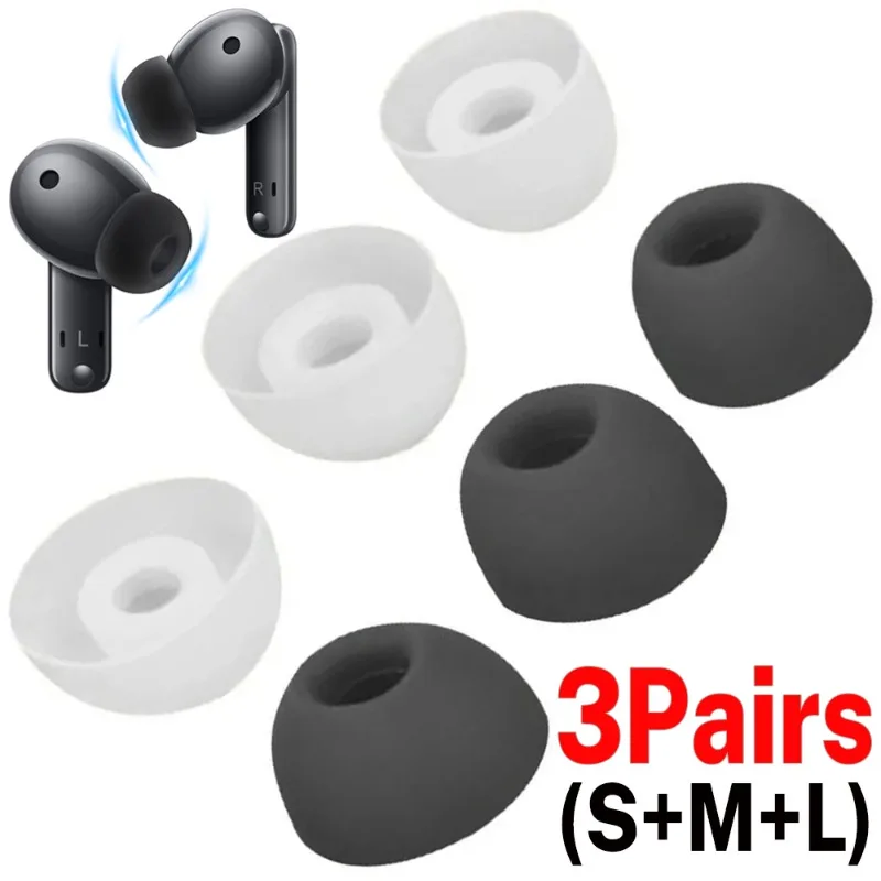 3/1Pairs Soft Silicone Eartips for Huawei FreeBuds 4i 5i Earbuds Earphone Earplug Cover S M L Headphone Ear Tips for FreeBuds 4i