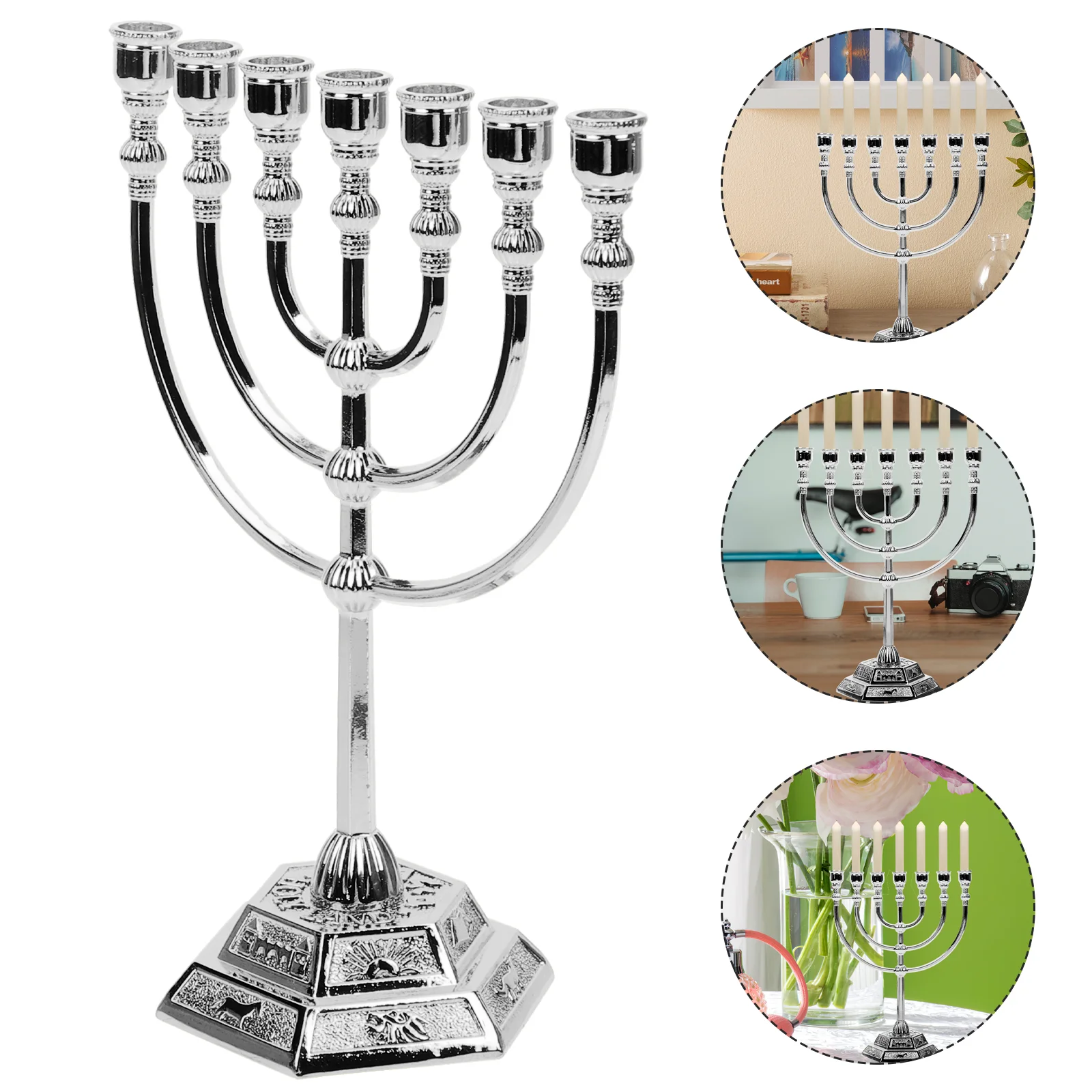 

Jewish Candlestick Vintage Decor Religion Candlesticks Ornaments Silver Tapered