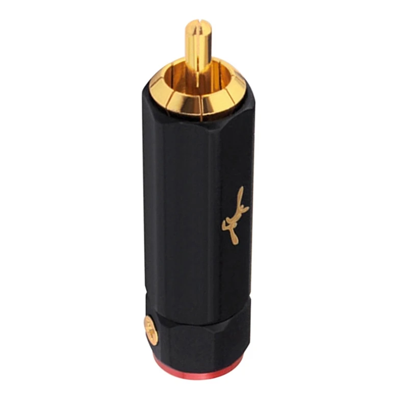 YYTCG Pure Copper Gold Plated RCA Plug Self Locking Lotus Terminal Soldering Free Heating Wire DIY Audio Connector