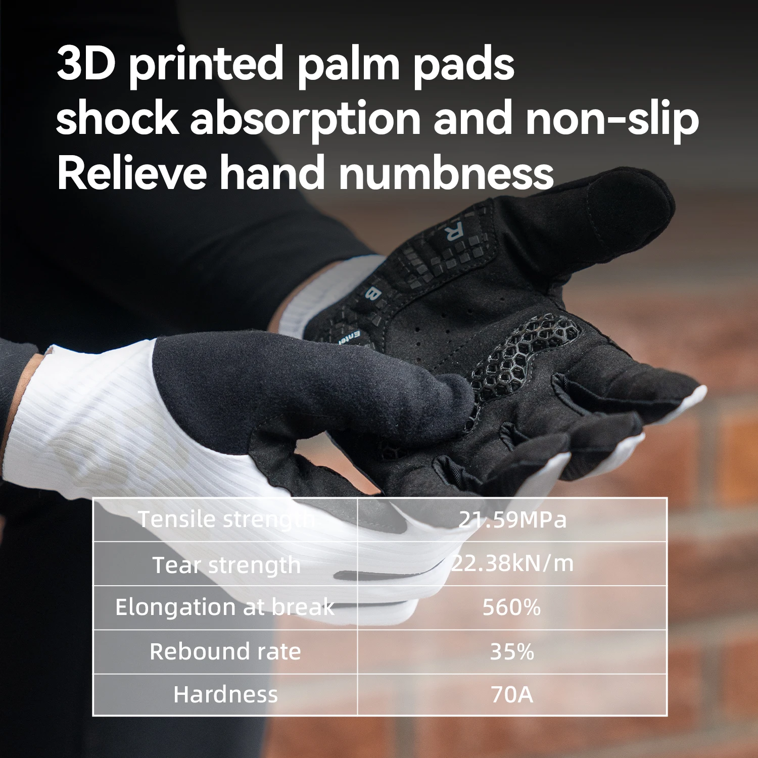 ROCKBROS Cycling Full Finger Gloves 3D Print Palm Pad SBR Shock Absorption Cushion Long Finger Gloves Non-slip Cycling Gloves